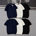 Ralph Lauren Polo Shirt Cable-Knit Cotton Yarn Short Sleeve Polo