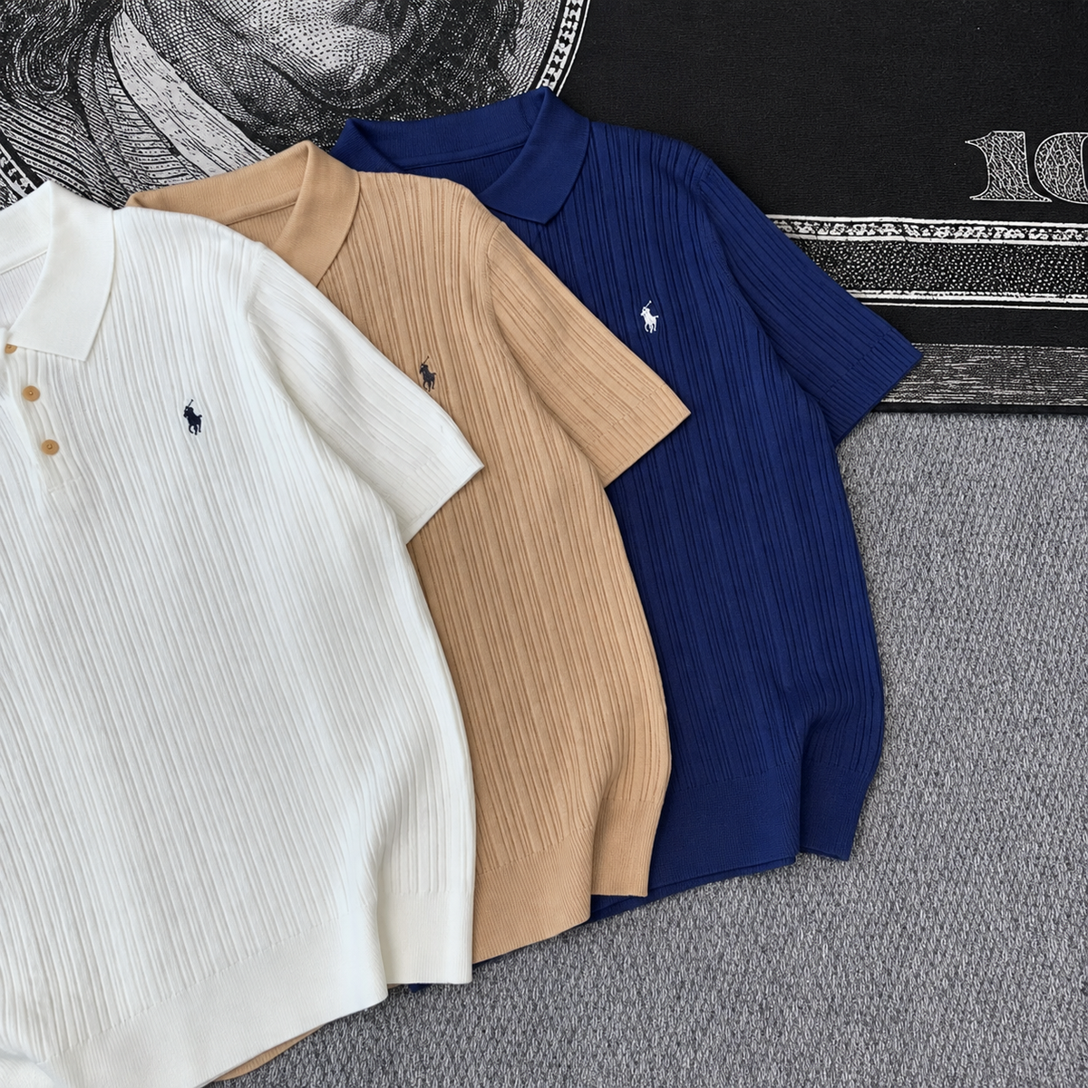 Ralph Lauren Polo Shirt Cable-Knit Cotton Short Sleeve Polo