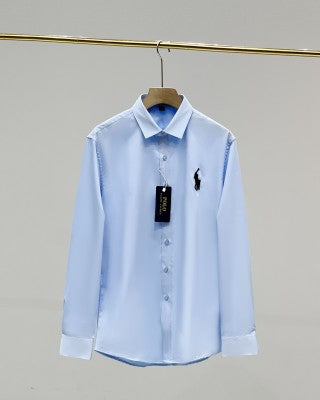Ralph Lauren Shirt Satin Stretch Long Sleeve Business Casual Shirt