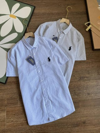 Ralph Lauren Shirt Striped Cotton-Nylon Short Sleeve