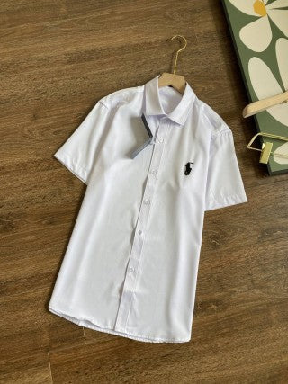 Ralph Lauren Shirt Satin Stretch Short Sleeve Button-Up