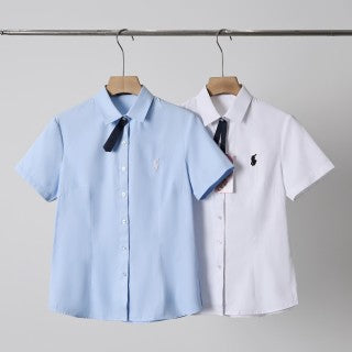 Ralph Lauren Shirt Women's 100% Cotton Short Sleeve Button-Up