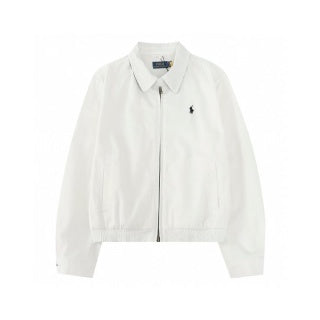 Ralph Lauren Outerwear Washed Twill Cropped Zip Jacket