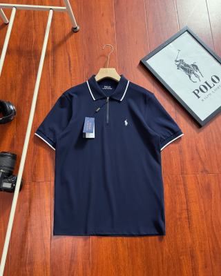 Ralph Lauren Half-Zip Contrast Trim Cotton Piqué Polo Shirt
