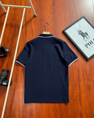 Ralph Lauren Half-Zip Contrast Trim Cotton Piqué Polo Shirt