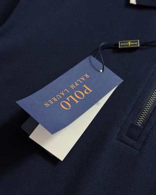 Ralph Lauren Half-Zip Contrast Trim Cotton Piqué Polo Shirt