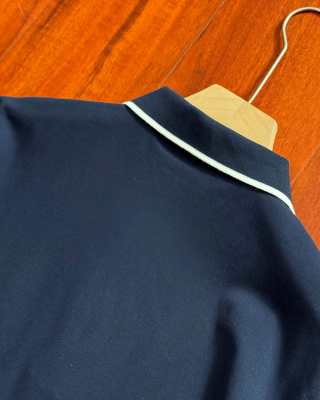 Ralph Lauren Half-Zip Contrast Trim Cotton Piqué Polo Shirt