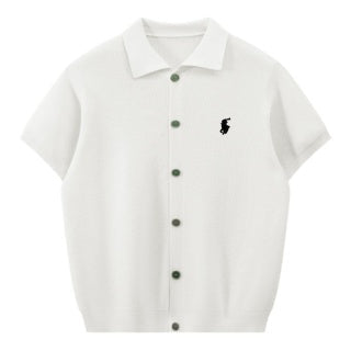 Ralph Lauren Waffle Knit Button Front Polo Shirt
