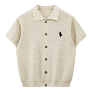 Ralph Lauren Waffle Knit Button Front Polo Shirt