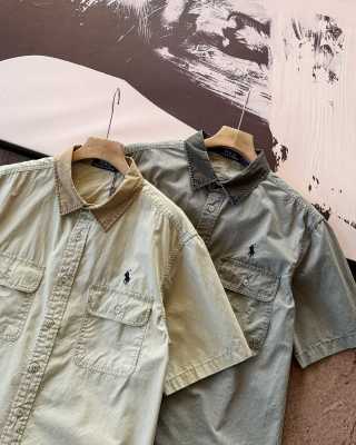 Ralph Lauren Shirt Cotton Utility Pocket Short Sleeve Shirt