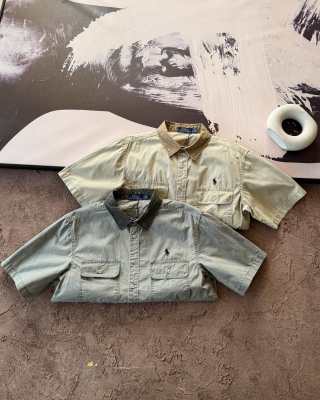 Ralph Lauren Shirt Cotton Utility Pocket Short Sleeve Shirt