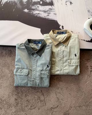 Ralph Lauren Shirt Cotton Utility Pocket Short Sleeve Shirt