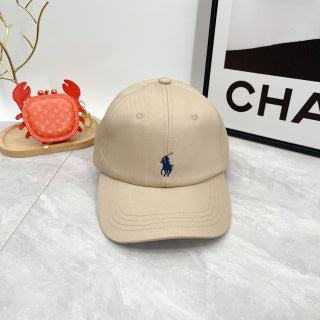 Ralph Lauren Hat Sand Beige Navy Pony Baseball Cap