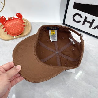 Ralph Lauren Hat Mocha Brown White Pony Classic Baseball Cap