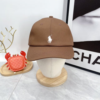 Ralph Lauren Hat Mocha Brown White Pony Classic Baseball Cap
