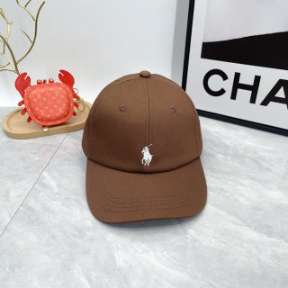 Ralph Lauren Hat Mocha Brown White Pony Classic Baseball Cap