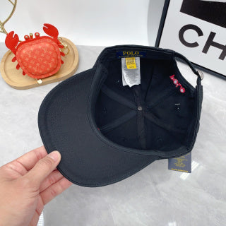 Ralph Lauren Hat Black Red Pony Clean-Crown Baseball Cap