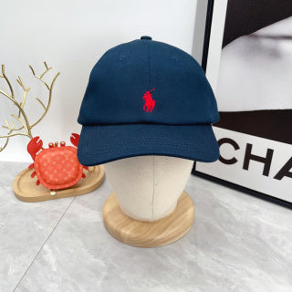 Ralph Lauren Hat Deep Navy Red Pony Curved-Brim Baseball Cap