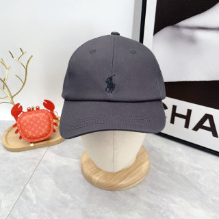 Ralph Lauren Hat Charcoal Gray Tonal Pony Baseball Cap
