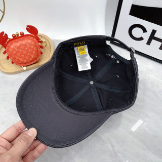 Ralph Lauren Hat Charcoal Gray Tonal Pony Baseball Cap