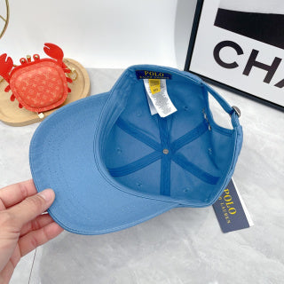 Ralph Lauren Hat Powder Blue Tonal Pony Baseball Cap