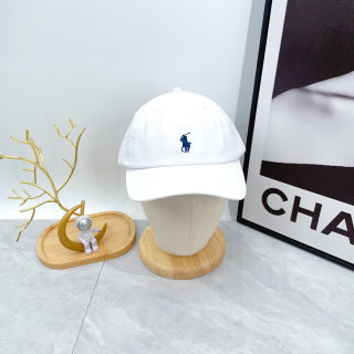 Ralph Lauren Hat White Navy Pony Clean-Crown Baseball Cap