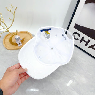 Ralph Lauren Hat White Navy Pony Clean-Crown Baseball Cap