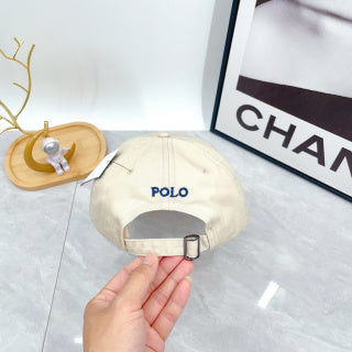 Ralph Lauren Hat Cream White Navy Pony Curved-Brim Baseball Cap