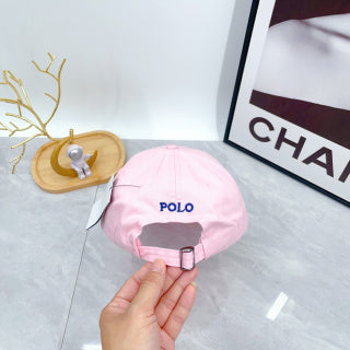 Ralph Lauren Hat Pale Pink Blue Pony Low-Profile Baseball Cap