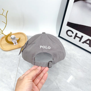 Ralph Lauren Hat Mist Gray White Pony Everyday Baseball Cap