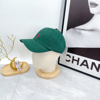 Ralph Lauren Hat Emerald Green Pink Pony Curved-Brim Baseball Cap