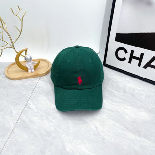 Ralph Lauren Hat Emerald Green Pink Pony Curved-Brim Baseball Cap