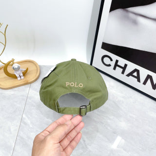 Ralph Lauren Hat Olive Green Light Pony Low-Profile Baseball Cap