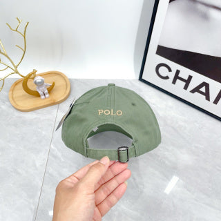 Ralph Lauren Hat Sage Green Cream Pony Casual Baseball Cap