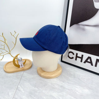 Ralph Lauren Hat Cobalt Blue Red Pony Curved-Brim Baseball Cap