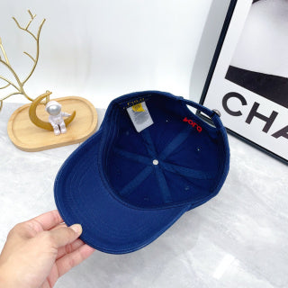 Ralph Lauren Hat Cobalt Blue Red Pony Curved-Brim Baseball Cap