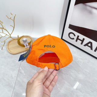 Ralph Lauren Hat Bright Orange Green Pony Baseball Cap