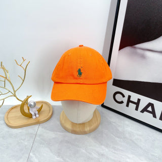 Ralph Lauren Hat Bright Orange Green Pony Baseball Cap