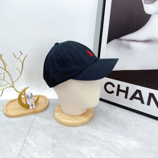 Ralph Lauren Hat Dark Navy Red Pony Rounded-Crown Baseball Cap
