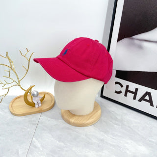 Ralph Lauren Hat Raspberry Red Navy Pony Curved-Brim Baseball Cap
