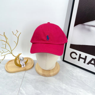 Ralph Lauren Hat Raspberry Red Navy Pony Curved-Brim Baseball Cap
