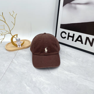 Ralph Lauren Hat Cocoa Brown White Pony Curved Brim Cap