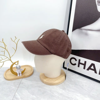 Ralph Lauren Hat Cocoa Brown White Pony Curved Brim Cap