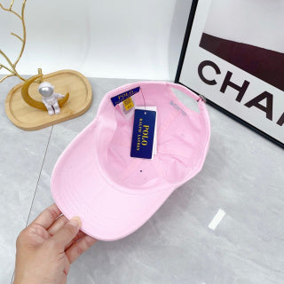 Ralph Lauren Hat Blush Pink Aqua Pony Curved Brim Baseball Cap