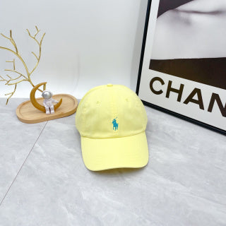 Ralph Lauren Hat Lemon Yellow Contrast Pony Baseball Cap
