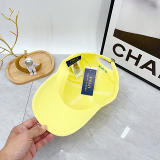 Ralph Lauren Hat Lemon Yellow Contrast Pony Baseball Cap