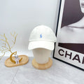 Ralph Lauren Hat Off-White Light Blue Pony Soft-Crown Baseball Cap