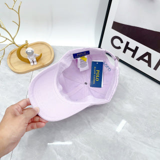 Ralph Lauren Hat Lilac Pink Blue Pony Soft-Crown Baseball Cap