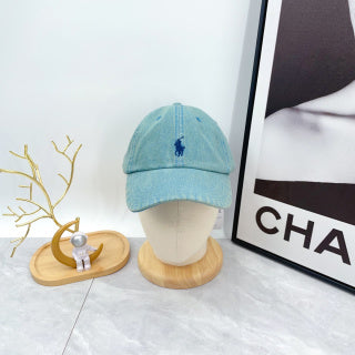 Ralph Lauren Hat Washed Aqua Blue Navy Pony Baseball Cap