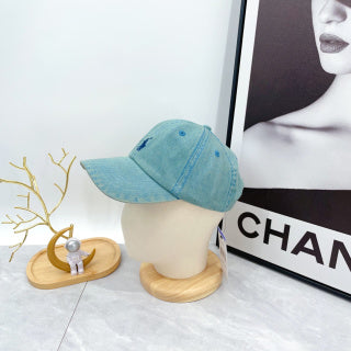 Ralph Lauren Hat Washed Aqua Blue Navy Pony Baseball Cap